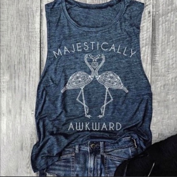 Tops - *LAST ONE* Majestically Awkward” Flamingo Tank